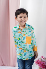 Load image into Gallery viewer, "Dino-Roar" Boys Cotton Shirt - CuddlesClothing