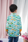 Dino Paradise Printed Full Sleeve Cotton Shirt For Boys