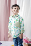 Turtles And Fishes Printed Full Sleeve Cotton Shirt For Boys