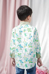 Turtles And Fishes Printed Full Sleeve Cotton Shirt For Boys