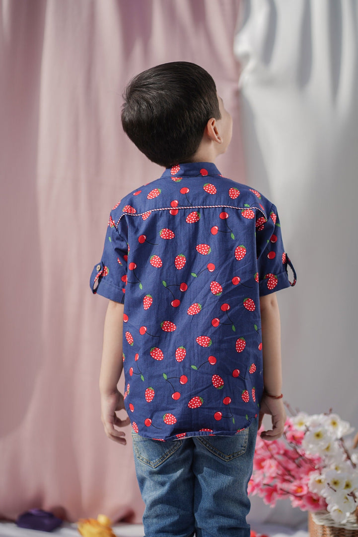 "Berry Blue" Kids Cotton Shirt - CuddlesClothing