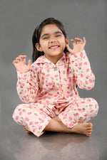 Load image into Gallery viewer, "Strawberry Sorbet" Kids Cotton Nightsuit Set - CuddlesClothing