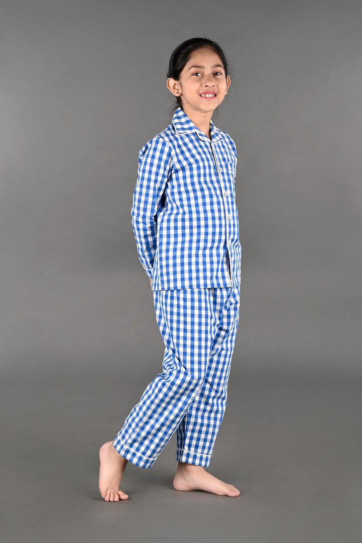 Classic Blue Check Pajama Set - CuddlesClothing