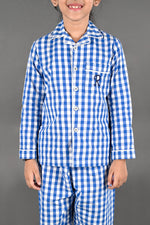 Load image into Gallery viewer, Classic Blue Check Pajama Set - CuddlesClothing