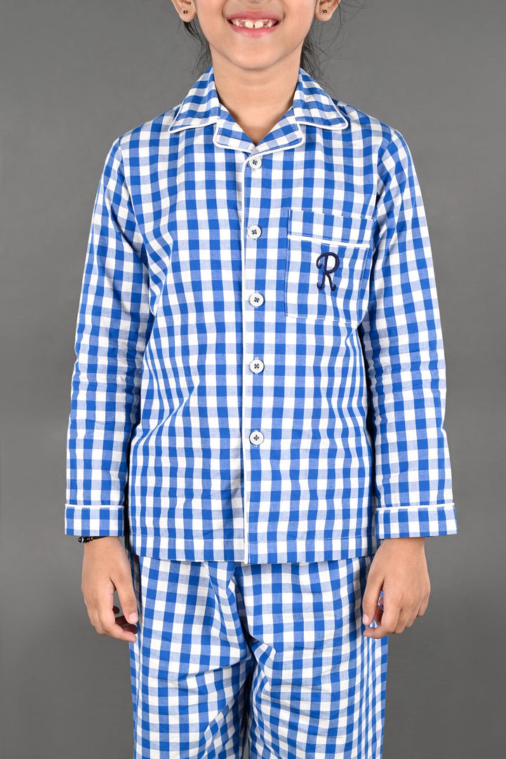Classic Blue Check Pajama Set - CuddlesClothing