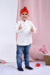 A Day In The Jungle Printed Kurta Style Shirt For Boys