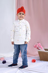 A Day In The Jungle Printed Kurta Style Shirt For Boys