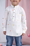 A Day In The Jungle Printed Kurta Style Shirt For Boys