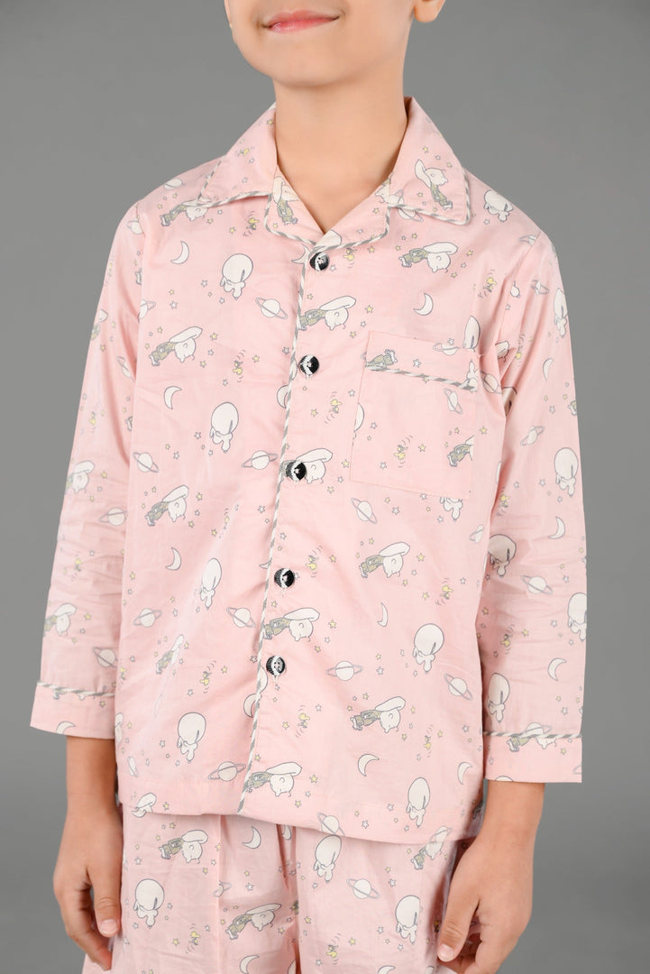 "Let’s Go To The Moon" Kids Nightsuit Set - CuddlesClothing