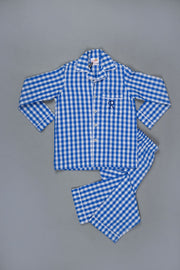 Classic Blue Check PJ Set - CuddlesClothing