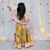 Yellow Peacock and Floral Print Lehanga for Girls