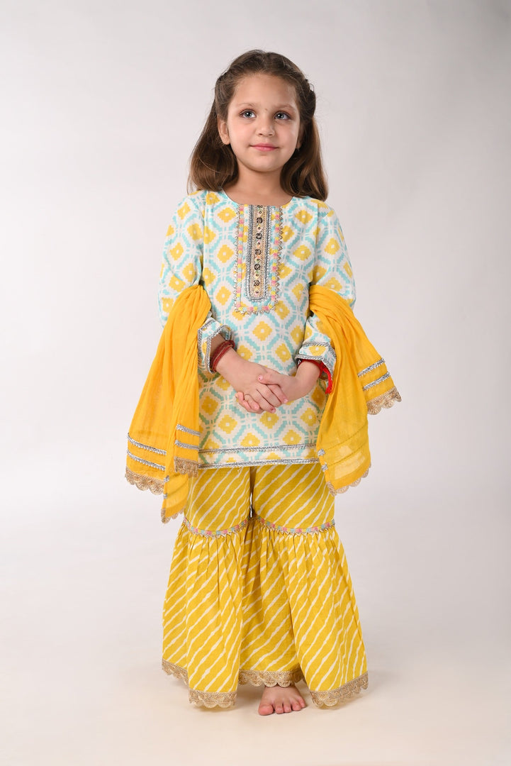 Premium Cotton Printed Sharara Set for Girls - CuddlesClothing