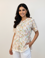 Load image into Gallery viewer, Floral Cotton Shirt Linen Trousers Set for Effortless Style - CuddlesClothing
