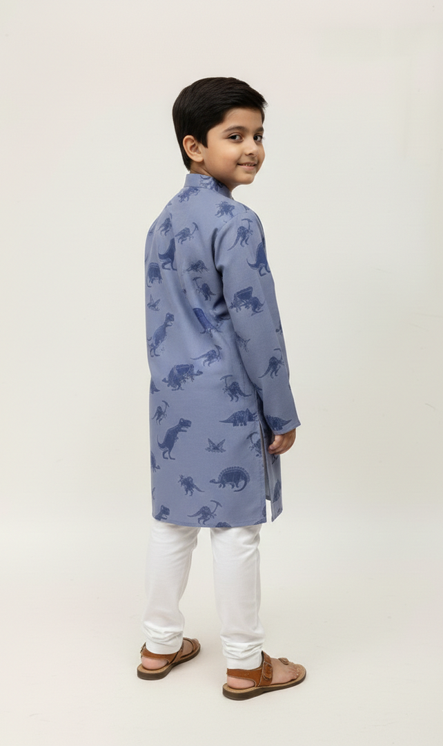 Dino Mul Cotton Kurta Set - CuddlesClothing