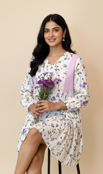 Load image into Gallery viewer, Lavender Linen Midi Dress for Effortless Summer Style - CuddlesClothing