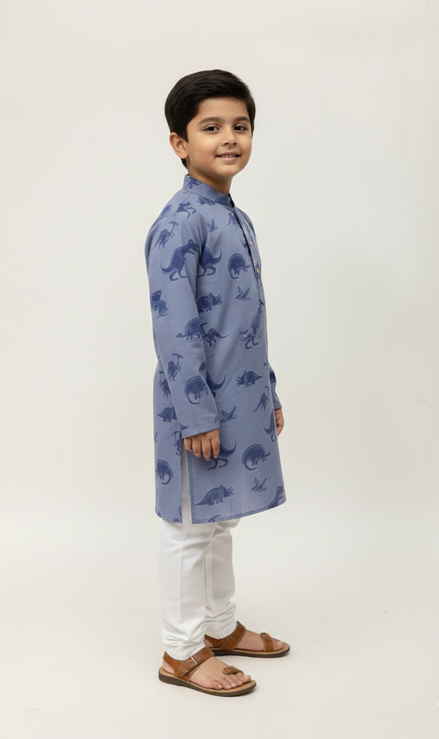 Dino Mul Cotton Kurta Set - CuddlesClothing