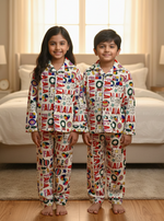 Load image into Gallery viewer, Kids Falala Christmas Flannel Nightsuit - CuddlesClothing