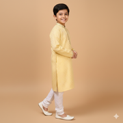 Festive Silk Jacquard Kurta Set with Intricate Thread Embroidery - CuddlesClothing