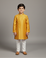 Side-Cut Silk Kurta Pajama Set for Boys - CuddlesClothing
