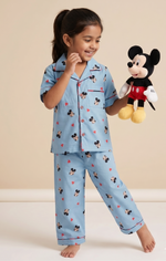 Load image into Gallery viewer, Mickey Hearts Cotton Poplin Kids Nightsuit Set