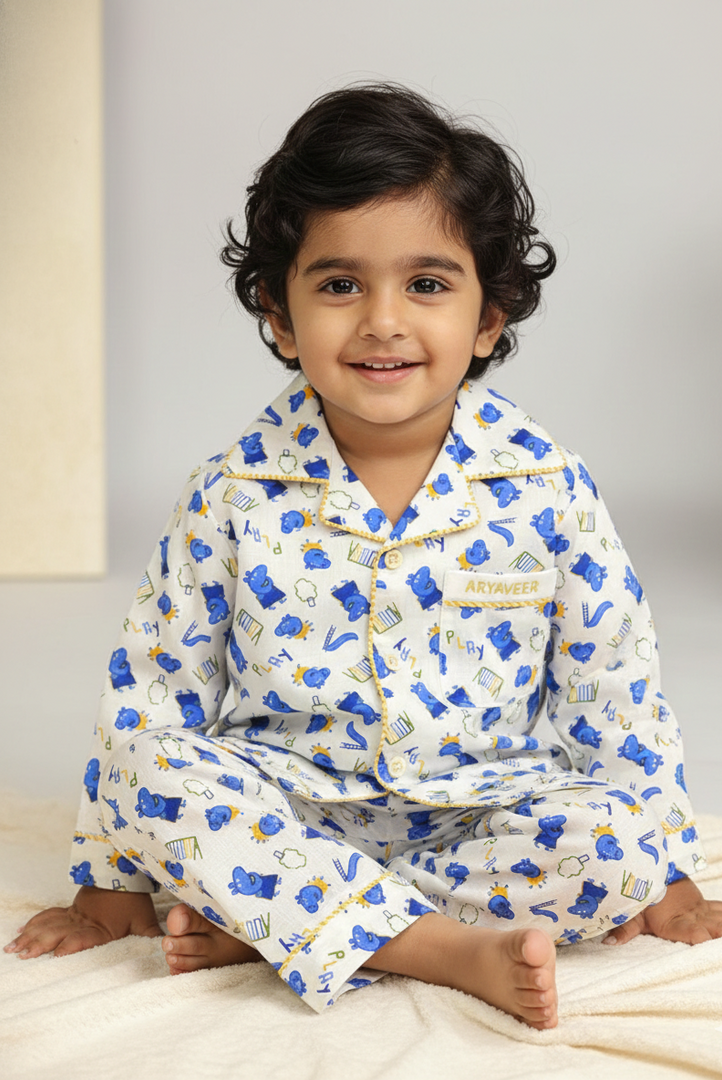 Personalized Peppa Pig Kids Cotton Nightsuit - CuddlesClothing