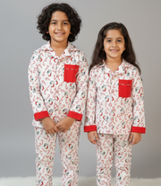 Snoopy Print Kids Flannel Nightsuit - CuddlesClothing