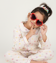 Kids Polka Dot Seersucker Cotton Nightsuit - CuddlesClothing