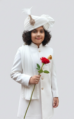 Load image into Gallery viewer, Regal Ivory Japanese Silk Sherwani - CuddlesClothing
