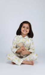 Load image into Gallery viewer, Bunny Print Cotton Nightsuit for Girls - CuddlesClothing