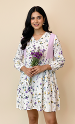 Load image into Gallery viewer, Lavender Linen Midi Dress for Effortless Summer Style - CuddlesClothing