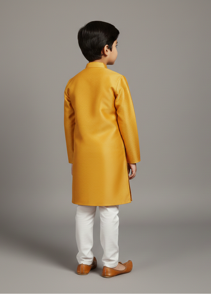 Side-Cut Silk Kurta Pajama Set for Boys - CuddlesClothing