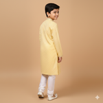 Load image into Gallery viewer, Festive Silk Jacquard Kurta Set with Intricate Thread Embroidery - CuddlesClothing