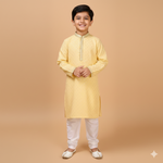 Load image into Gallery viewer, Festive Silk Jacquard Kurta Set with Intricate Thread Embroidery - CuddlesClothing