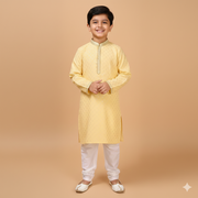 Festive Silk Jacquard Kurta Set with Intricate Thread Embroidery - CuddlesClothing