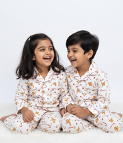 Kids Gingerbread & Candy Cane Flannel Nightsuit - CuddlesClothing