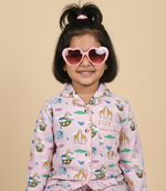Load image into Gallery viewer, Pink Noah's Ark Animal Print Nightsuit - CuddlesClothing