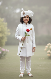 Regal Ivory Japanese Silk Sherwani - CuddlesClothing