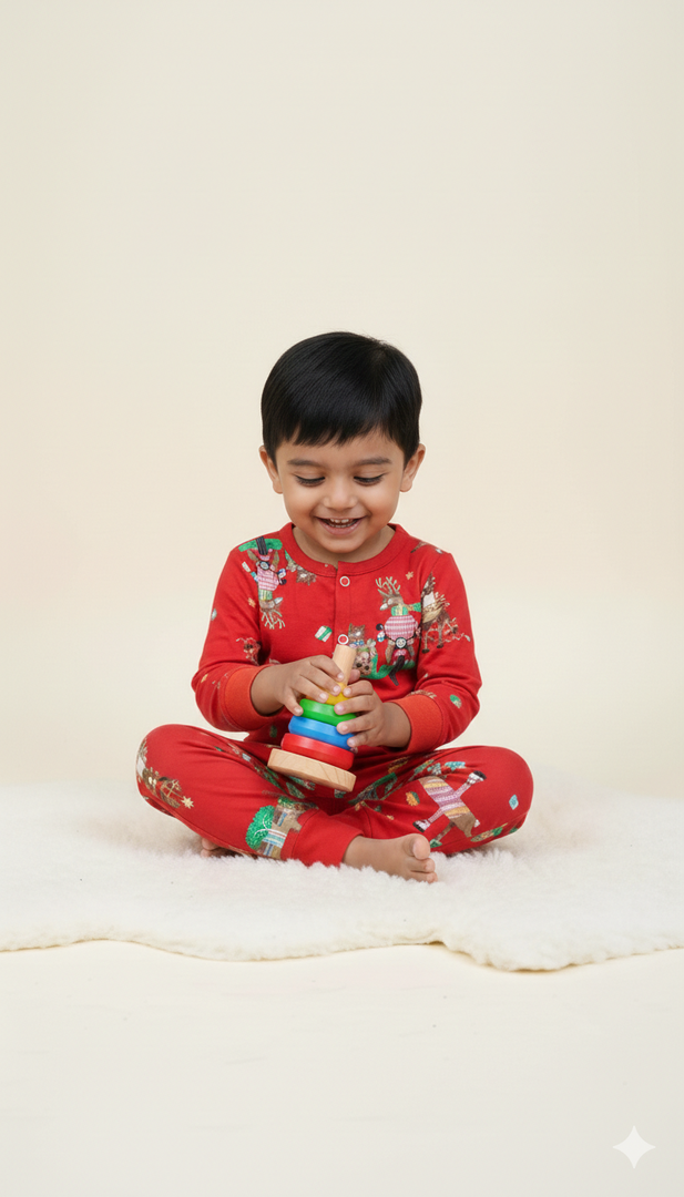 Snuggly Reindeer Baby Flannel Onesie - CuddlesClothing