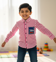 Super Hero Striped Full Sleeve Shirt For Boys - CuddlesClothing
