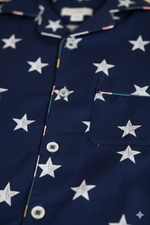 Load image into Gallery viewer, Boys Navy Blue Star Print Cotton Nightsuit - CuddlesClothing