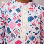 Load image into Gallery viewer, Boys Multi-Color Abstract Print Cotton Chikankari Kurta Set - CuddlesClothing