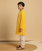 Cotton Rayon Kurta Pajama Set with Sequin Detailing for Boys - CuddlesClothing