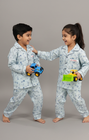 Snoopy Print Cotton Kids Nightsuit - CuddlesClothing