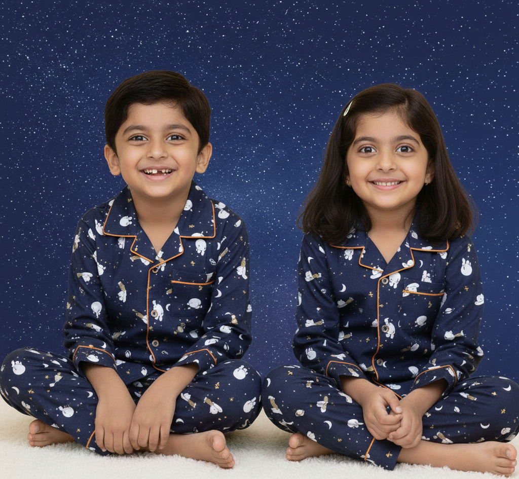 Snoopy Space Print Cotton Nightsuit - CuddlesClothing