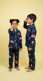 Load image into Gallery viewer, Premium Kids Holiday Flannel Nightsuit - CuddlesClothing