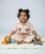 Peach Embroidered Jumpsuit for Baby Girls - CuddlesClothing
