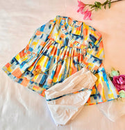 Girls Abstract Muslin Angrakha & Dhoti Set - CuddlesClothing