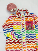 Load image into Gallery viewer, Rainbow Wave Print Embroidered Cotton Nightsuit - CuddlesClothing