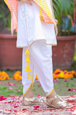 Load image into Gallery viewer, Girls White Embroidered Holi Dhoti Set - CuddlesClothing