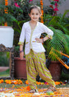 White Chikankari Short Kurta Salwar Set For Girls